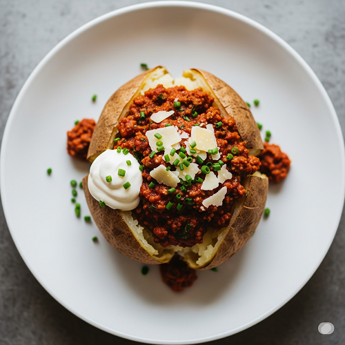 Baked Potato & Mozzarella & Bolognese 